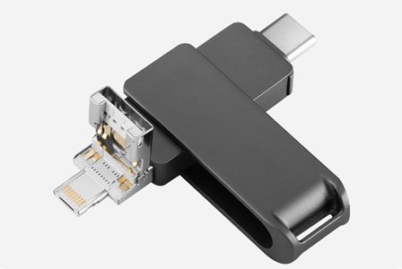 USB-флешка поворотная, 4-в-1